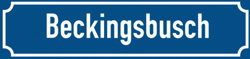 Straßenschild Beckingsbusch