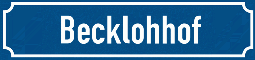 Straßenschild Becklohhof