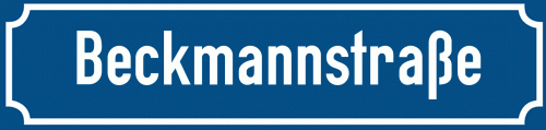 Straßenschild Beckmannstraße