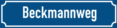 Straßenschild Beckmannweg