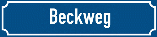 Straßenschild Beckweg