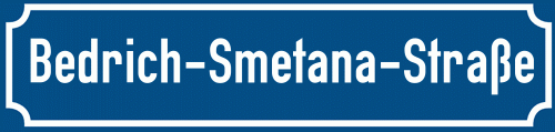 Straßenschild Bedrich-Smetana-Straße