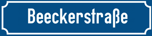 Straßenschild Beeckerstraße
