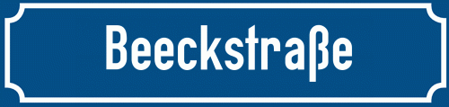 Straßenschild Beeckstraße