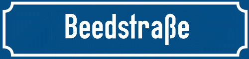 Straßenschild Beedstraße zum kostenlosen Download
