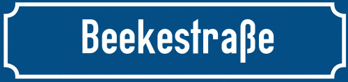 Straßenschild Beekestraße