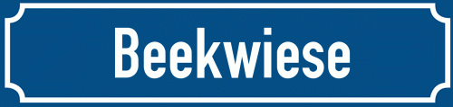 Straßenschild Beekwiese