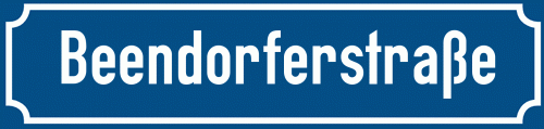 Straßenschild Beendorferstraße zum kostenlosen Download