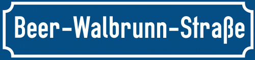 Straßenschild Beer-Walbrunn-Straße