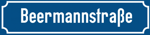 Straßenschild Beermannstraße zum kostenlosen Download