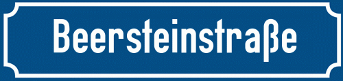 Straßenschild Beersteinstraße zum kostenlosen Download