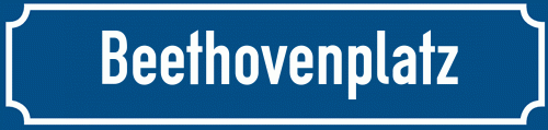 Straßenschild Beethovenplatz zum kostenlosen Download