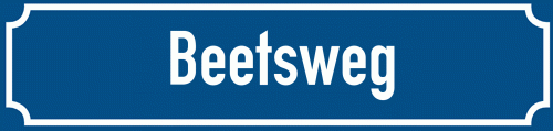 Straßenschild Beetsweg