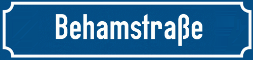 Straßenschild Behamstraße