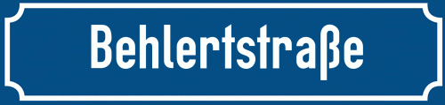Straßenschild Behlertstraße