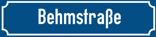 Straßenschild Behmstraße