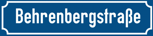 Straßenschild Behrenbergstraße