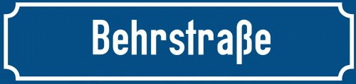 Straßenschild Behrstraße