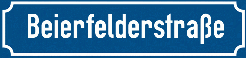 Straßenschild Beierfelderstraße