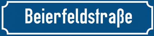 Straßenschild Beierfeldstraße zum kostenlosen Download