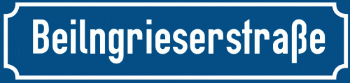 Straßenschild Beilngrieserstraße zum kostenlosen Download