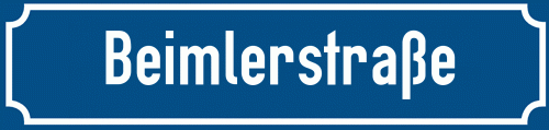 Straßenschild Beimlerstraße