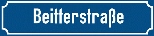 Straßenschild Beitterstraße