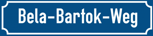 Straßenschild Bela-Bartok-Weg