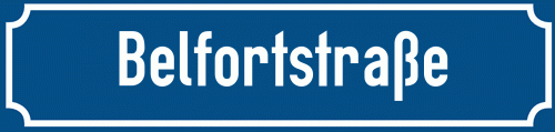 Straßenschild Belfortstraße zum kostenlosen Download