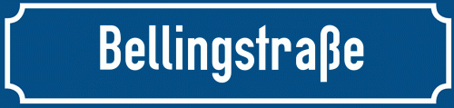 Straßenschild Bellingstraße zum kostenlosen Download
