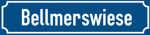 Straßenschild Bellmerswiese