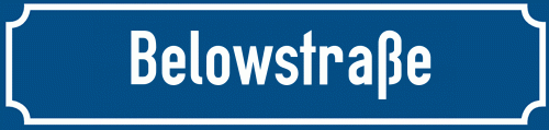 Straßenschild Belowstraße