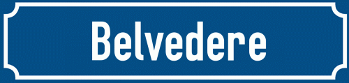 Straßenschild Belvedere