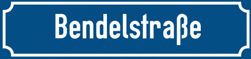 Straßenschild Bendelstraße