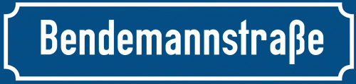 Straßenschild Bendemannstraße zum kostenlosen Download
