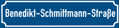Straßenschild Benedikt-Schmittmann-Straße