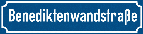 Straßenschild Benediktenwandstraße zum kostenlosen Download