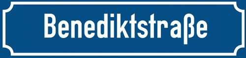 Straßenschild Benediktstraße zum kostenlosen Download