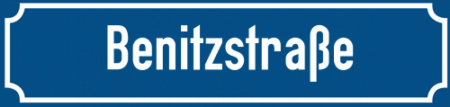 Straßenschild Benitzstraße