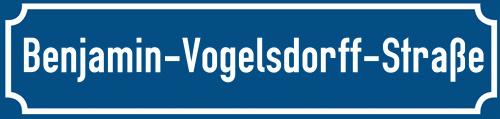 Straßenschild Benjamin-Vogelsdorff-Straße