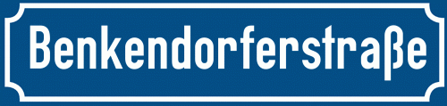 Straßenschild Benkendorferstraße zum kostenlosen Download