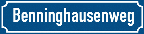 Straßenschild Benninghausenweg