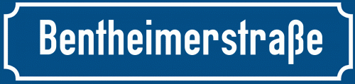 Straßenschild Bentheimerstraße zum kostenlosen Download
