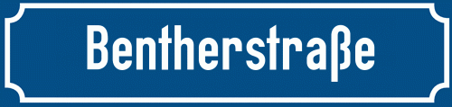 Straßenschild Bentherstraße