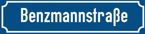 Straßenschild Benzmannstraße