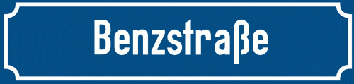 Straßenschild Benzstraße zum kostenlosen Download