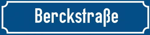 Straßenschild Berckstraße