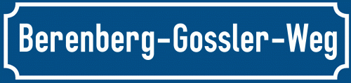 Straßenschild Berenberg-Gossler-Weg