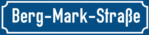 Straßenschild Berg-Mark-Straße