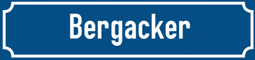 Straßenschild Bergacker